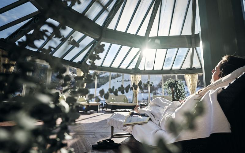 Alpenspa Panorama Ruheraum im Hoteldorf Pichlmayrgut