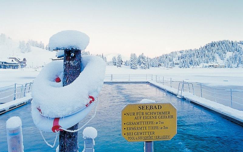 Beheiztes Seebad im Winter im Hotel Hochschober