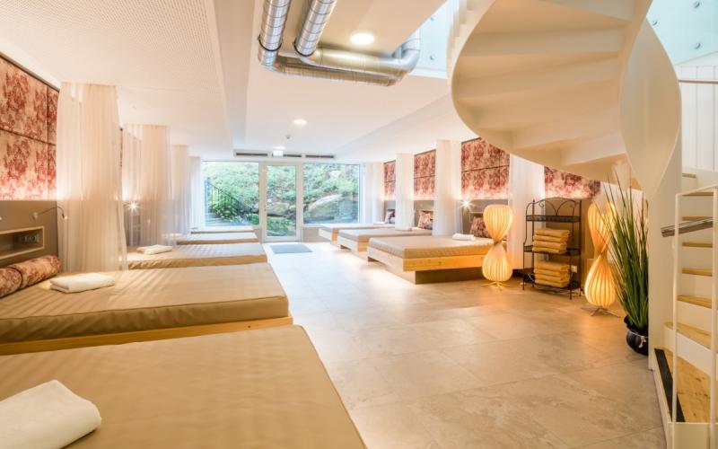 Ruheraum im Spabereich des Schlosshotels Rosenau