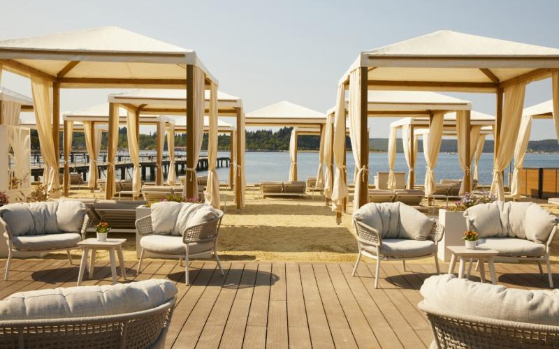 Eigener Strandabschnitt im Hotel Palace Portoroz