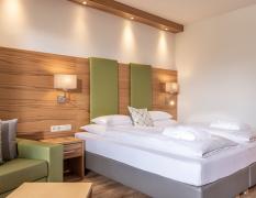 Beispiel eines Doppelzimmers der Kategorie Buchenzimmer im Pirchner Hof