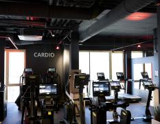 Innenansicht in dunklen, gediegenen Farben im Cardiobereich des CleverFit Lieising