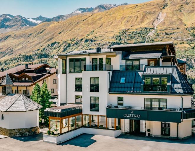 Aussenansicht des Gourmet und Wine Hotels Austria